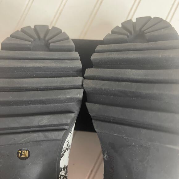 Mix No 6 Black & Gray Faux Leather Reptile Snakeskin Zippered Ankle Boots 7.5 - Picture 10 of 13